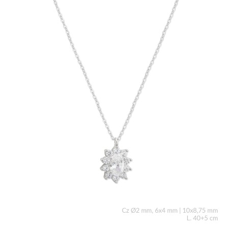 Silver necklace with cubic zirconium