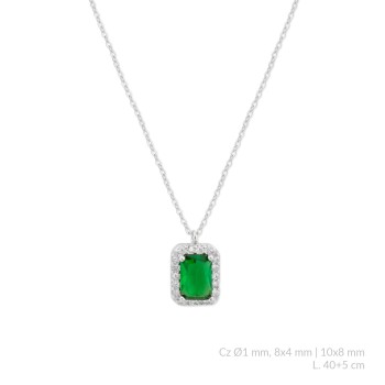 Silver necklace with cubic...