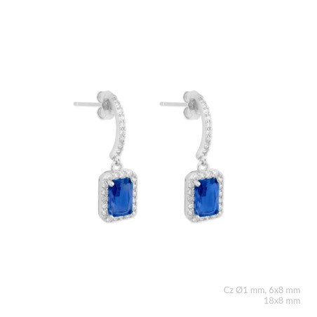 Boucles d'oreilles en Argent avec oxyde de zirconium