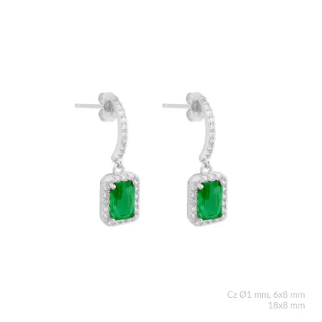 Silver earrings with cubic zirconium