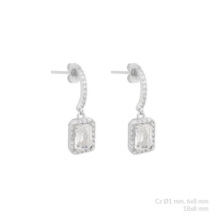 Silver earrings with cubic zirconium