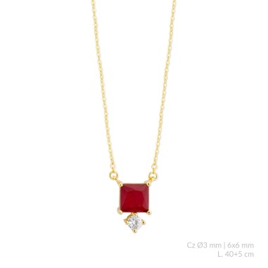 Silver necklace with cubic zirconium