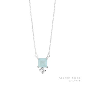 Silver necklace with cubic...