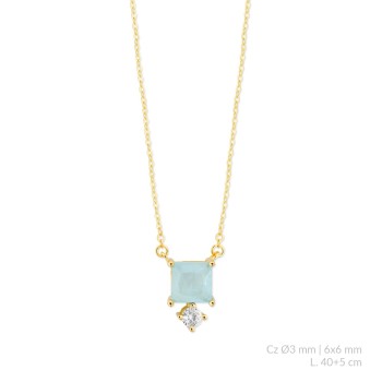Silver necklace with cubic...