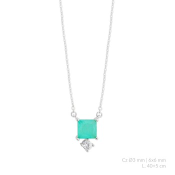 Silver necklace with cubic...