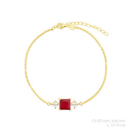 Silver bracelet with cubic zirconium