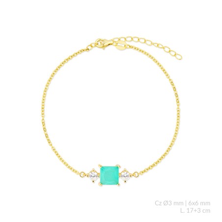 Pulseira de Prata Esterlina com zircônia