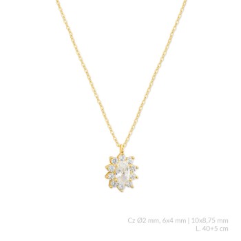Silver necklace with cubic...