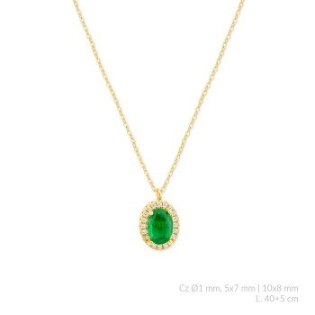 Silver necklace with cubic...