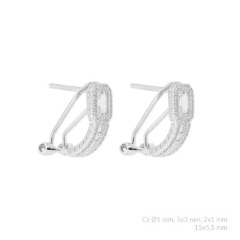 Silver earrings with cubic...