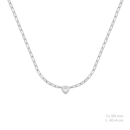 Silver necklace with cubic zirconium