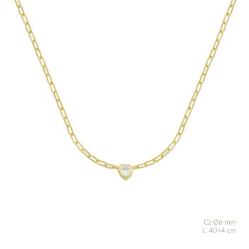 Silver necklace with cubic...
