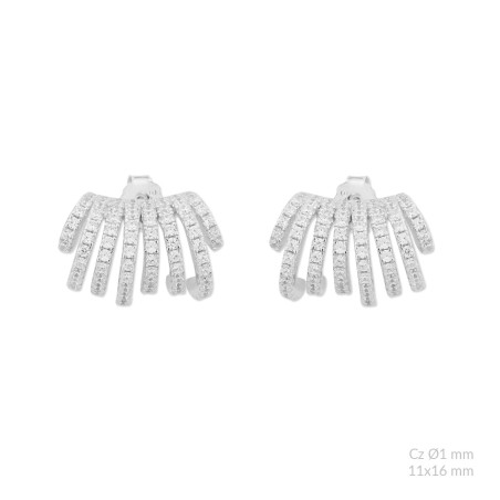 Silver earrings with cubic zirconium