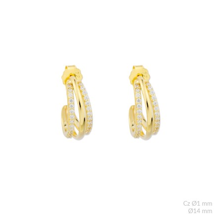 Boucles d'oreilles en Argent avec oxyde de zirconium