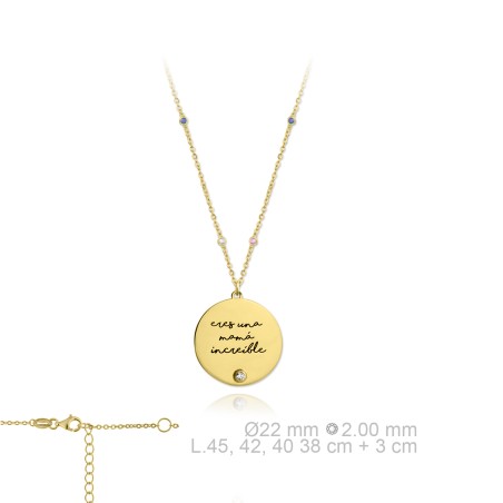 Gargantilha em Prata Esterlina e Zircões (Madrepérola)