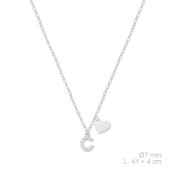 Silver necklace with cubic... 2