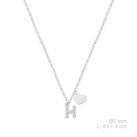 Silver necklace with cubic zirconium | H