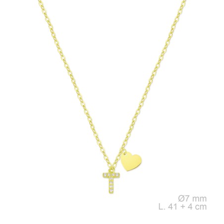 Silver necklace with cubic zirconium | T