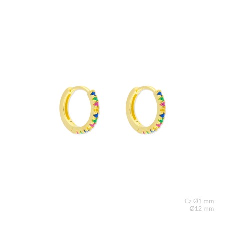 Aros de Plata de Ley y circonita | Ø12mm