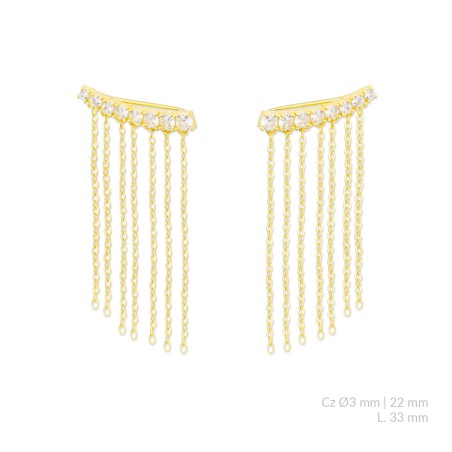 Pendientes de Plata de Ley con circonitas