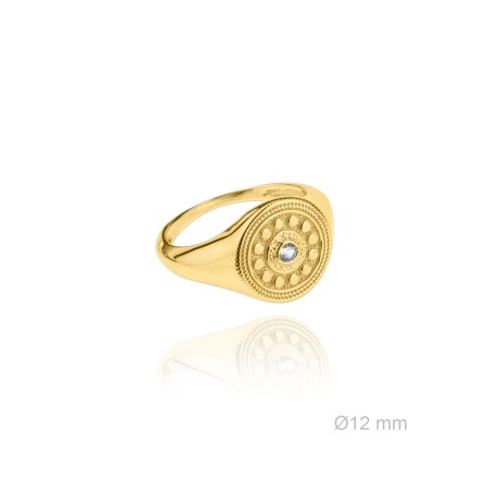 Anel de Prata Esterlina e Zircônia