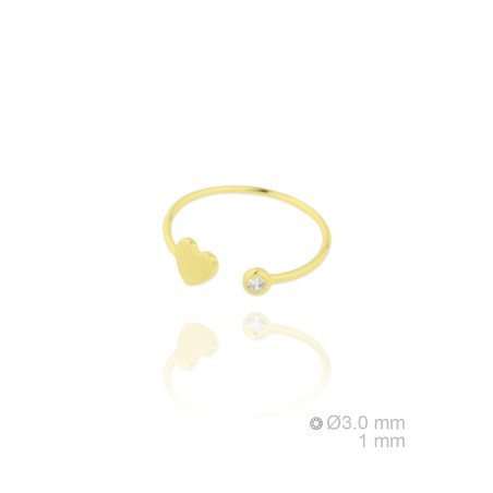 Anel de Prata Esterlina e Zircônia