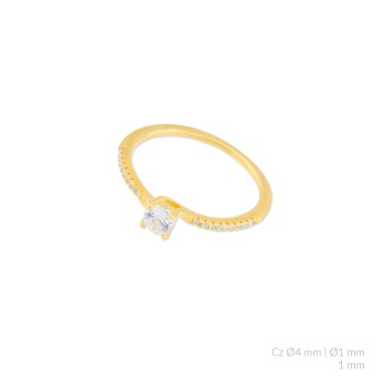 Silver ring with cubic... 2