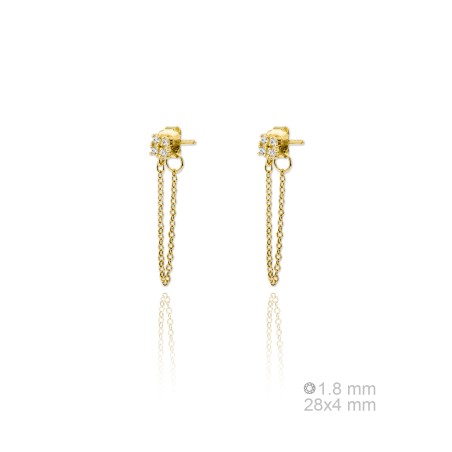 Silver Earrings with Cubir Zirconium 