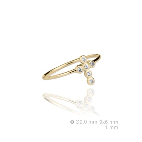 Sortija Cruz Circ. Dorada