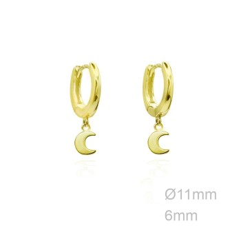 Pendientes Aro Dorado Luna...