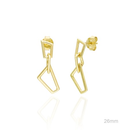 Pendientes Presión Dorado Liso