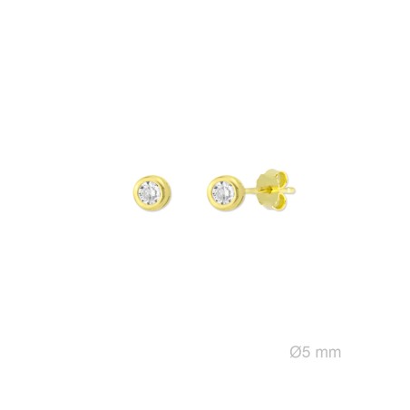 Pendientes de Plata de Ley y circonita de 5mm