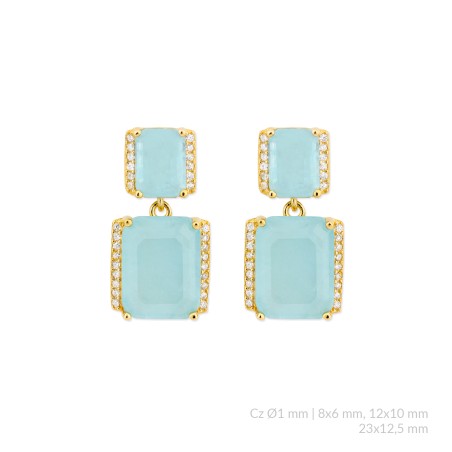 Brincos de Prata Esterlina com zircônia