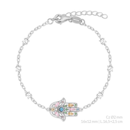 Silver bracelet with cubic zirconium