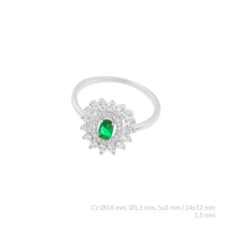 Anillo de Plata de Ley con circonitas
