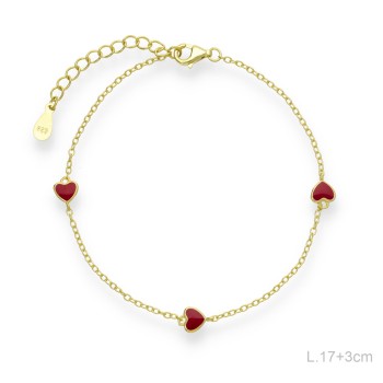 Pulsera Dorada Corazones... 2