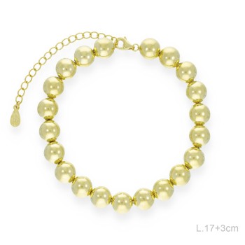 Pulsera Dorada Bolas 8mm 2
