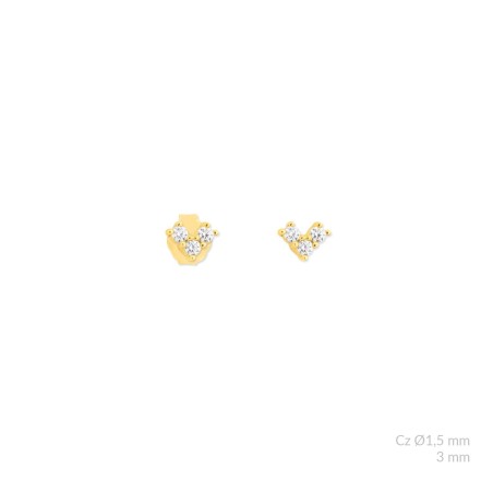 Brincos de Prata Esterlina com zircônia