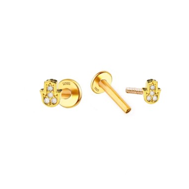 Pendientes Piercing Mini Dorado Circ Mano