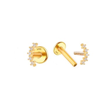 Pendientes Piercing Mini Dorado Circ