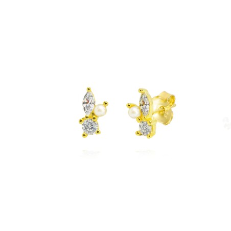 Pendientes Dorado Circ Perla