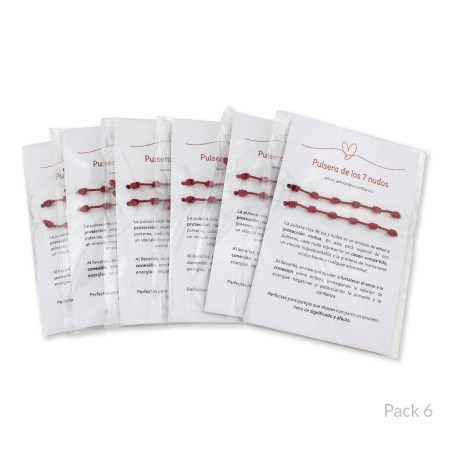 Pack of 2 bracelets of red thread 7 knots | Pack of 6