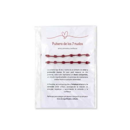 Pack de 2 pulseras de hilo rojo 7 nudos