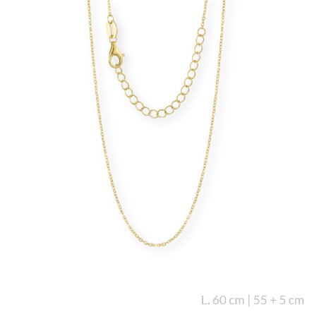 Sterling Silver Chain 60 cm | 55+5 cm extesion chain