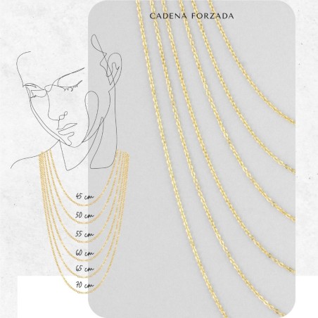 Cadena de Plata de Ley de 60 cm | 55+5 cm de extensión