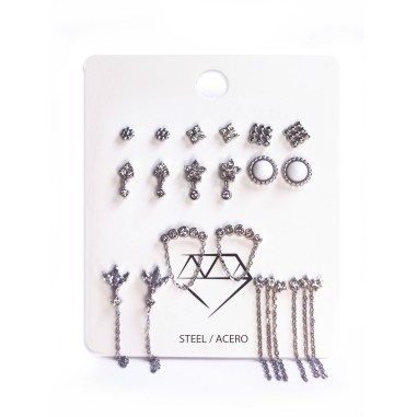 CATALOGUE D'ACIER Boucles d'oreilles en Acier