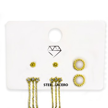 Pack 6 pares Pendientes ACERO