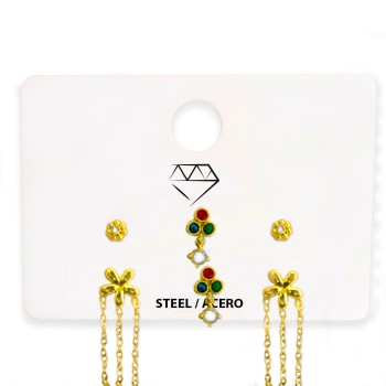 Pack 3 pares Pendientes ACERO