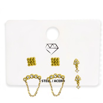 Pack 6 pares Pendientes ACERO