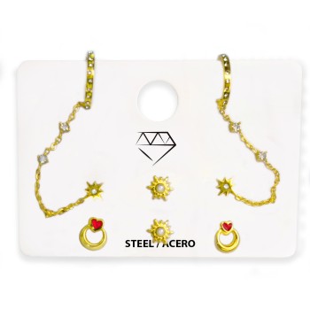 Pack 6 pares Pendientes ACERO